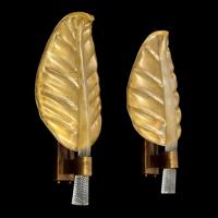 Pair of Large Barovier & Toso Leaf Sconces - Sold for $4,062 on 10-10-2020 (Lot 73).jpg
